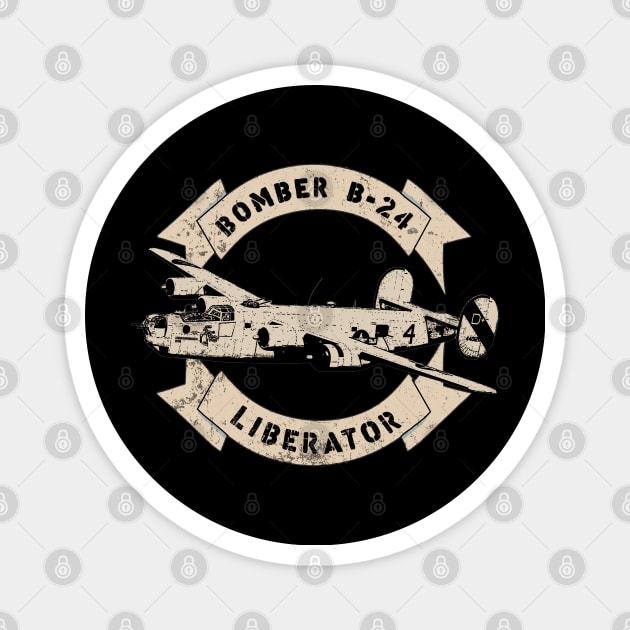 B-24 Liberator Bomber WW2 Airplane Magnet by Jose Luiz Filho